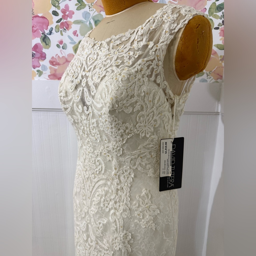 David Tutera for Mon Cheri "Afina" Wedding Dress - Size 12 - Ivory/Gold - Picture 4 of 11